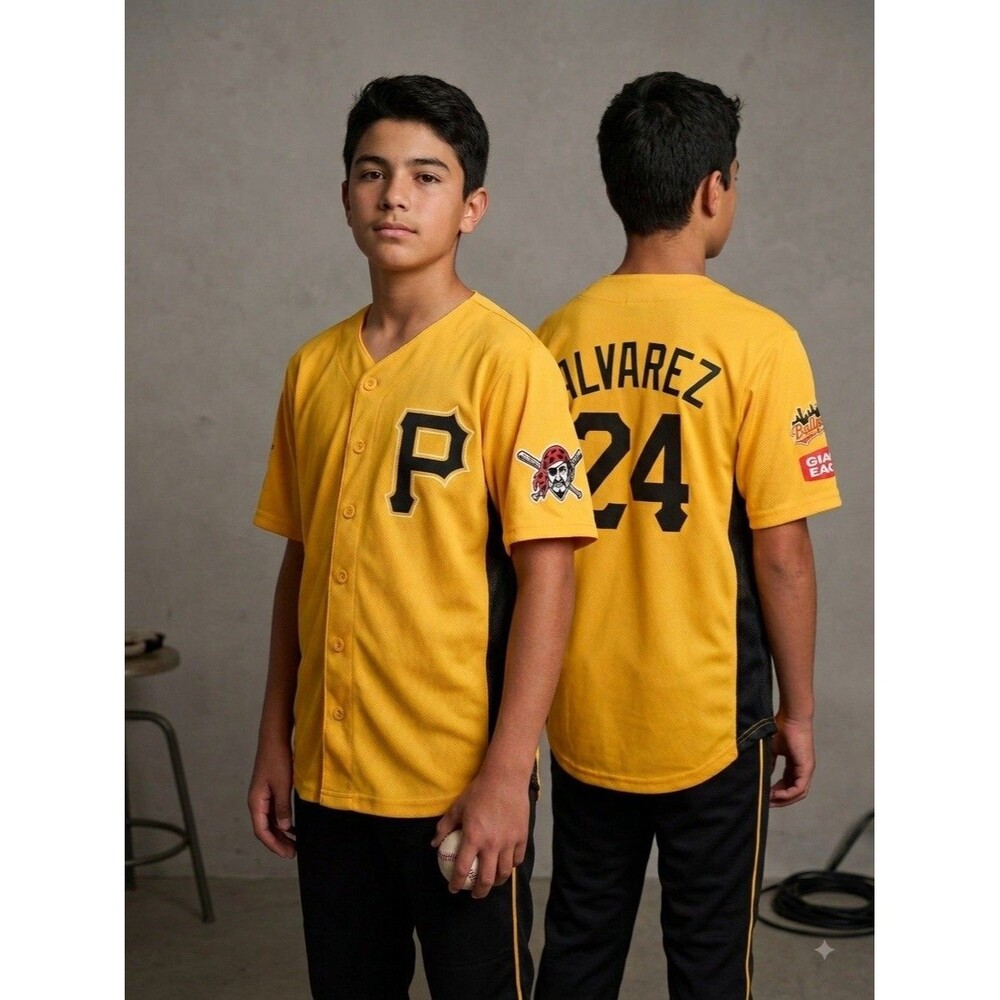 Associated Premium Pittsburgh Pirates Alvarez 24 Baseball Jersey Youth XL Gold
